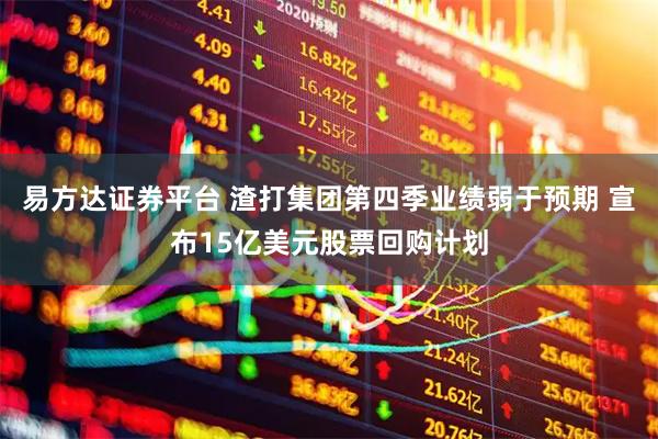 易方达证券平台 渣打集团第四季业绩弱于预期 宣布15亿美元股票回购计划