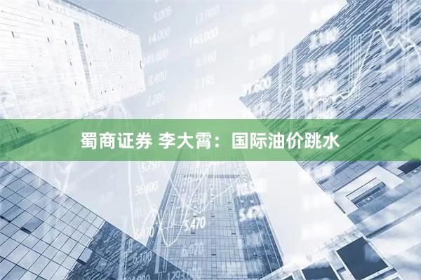 蜀商证券 李大霄：国际油价跳水